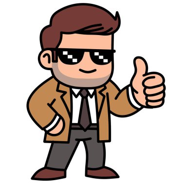 Komik karikatürcü çocuk