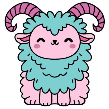 Şirin canavar fantezi illüstrasyonu çeşitli tasarım ve ürün ihtiyaçlarınız için kullanılabilir