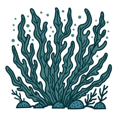 Çeşitli tasarım ve ürün ihtiyaçları için kullanılabilen yosun çizimleri.