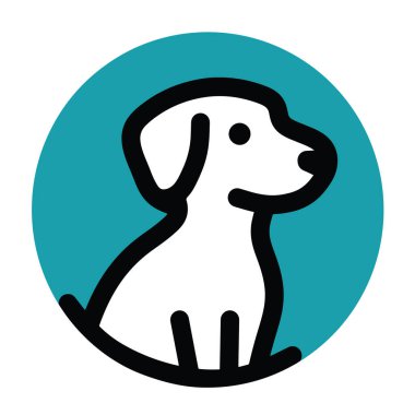 Çeşitli tasarım ve ürün ihtiyaçları için kullanılabilecek basit köpek logosu çizimleri