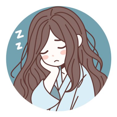 Uykulu genç kız çizimleri çeşitli tasarım ve ürün ihtiyaçları için kullanılabilir.