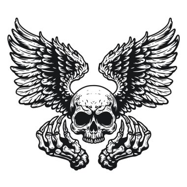 Çeşitli tasarım ve ürün ihtiyaçları için kullanılabilecek şeytani kanat dövmesi tasarımı çizimleri