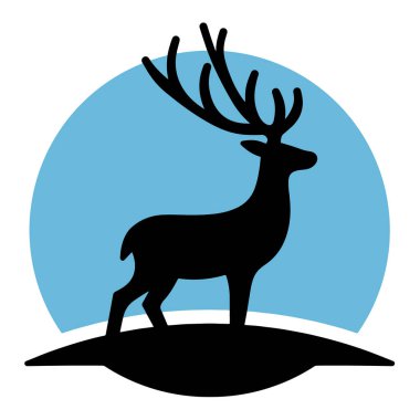 Geyik Silueti Sembol Çizgi Film Çizimi Çeşitli tasarım veya ürün ihtiyaçları için kullanılabilir