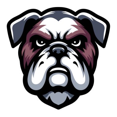 Bulldog Baş Maskot Logosu İllüstrasyonu Çeşitli tasarım ve ürün ihtiyaçları için kullanılabilir