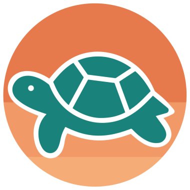 Çeşitli tasarım ve ürün ihtiyaçları için kullanılabilen Şirin Kaplumbağa Karikatür Logosu Tasarımı