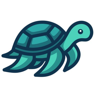 Çeşitli tasarım ve ürün ihtiyaçları için kullanılabilen Şirin Kaplumbağa Karikatür Logosu Tasarımı