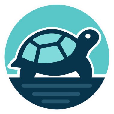 Çeşitli tasarım ve ürün ihtiyaçları için kullanılabilen Şirin Kaplumbağa Karikatür Logosu Tasarımı