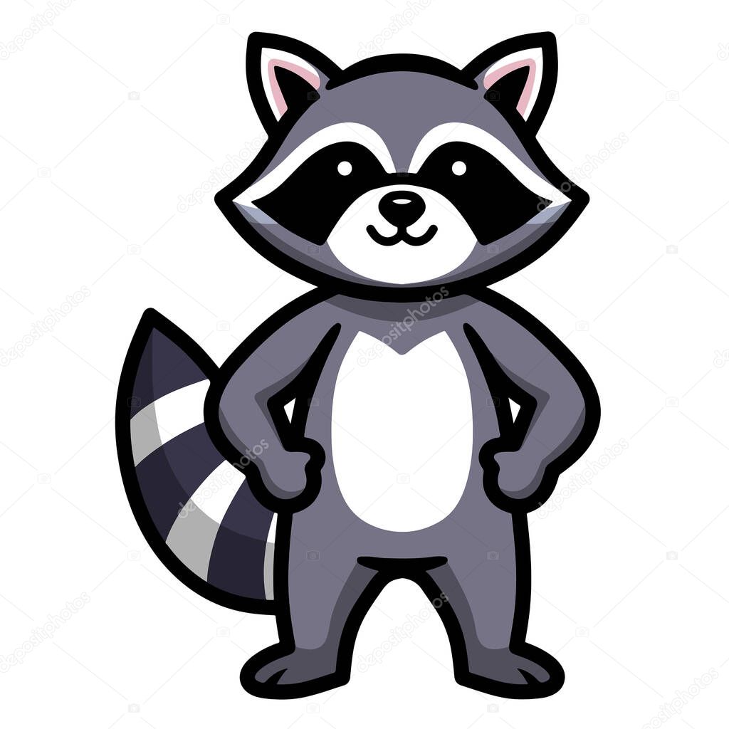 Cute Racoon Cartoon Mascot Design that can be used for various design or product needs