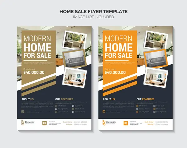 Gayri menkul broşürleri satılık mülk broşürü tasarımı için zarif bir ev.