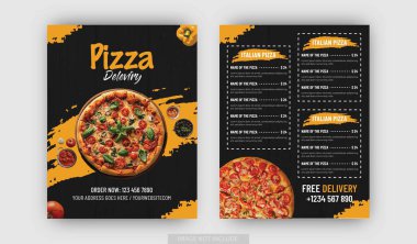 Restoran kafesi için fast food menü tasarımı. Gıda Pilotu ve restoran menüsü tasarım şablonu