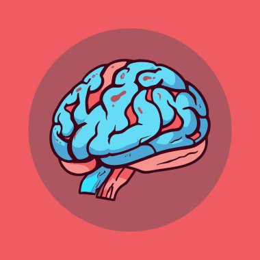 Beyin simgesi, vektör illüstrasyonu