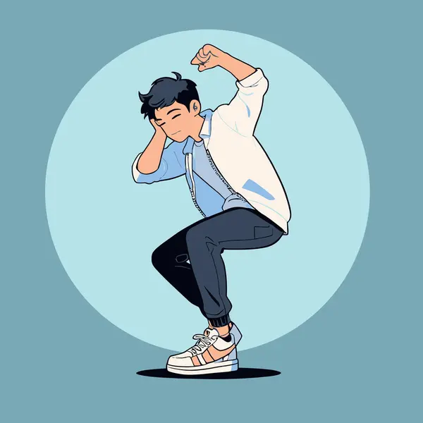 Beyaz arka planda dans eden bir adam..