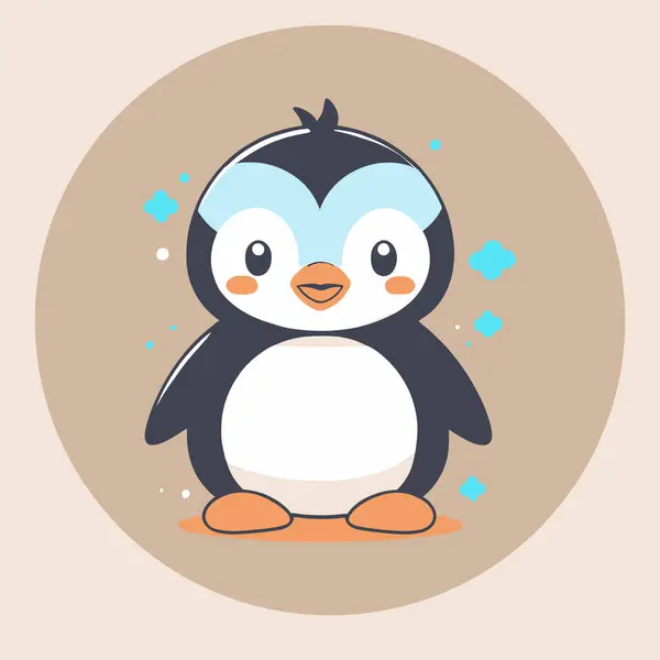 şirin penguen çizgi film vektör çizimi grafik tasarımı