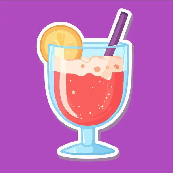 Saman ve cam karışımlı limon vektör çizimi karışımı