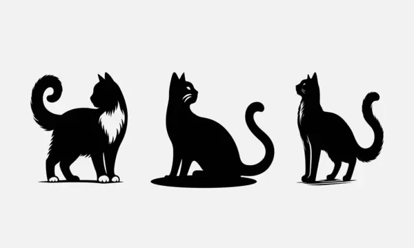 Kediler siluetleri kümesi