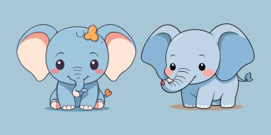 Bebek çizgi film vektör tasarımlı bir fil.