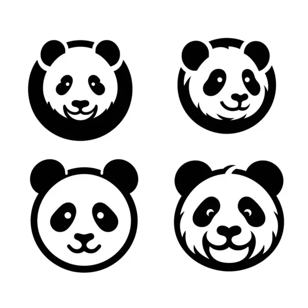 vektör panda yüzü simgesi seti.