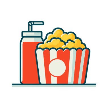patlamış mısırlı soda izole edilmiş simge