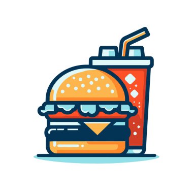 Hamburger fast food vektör simgesi