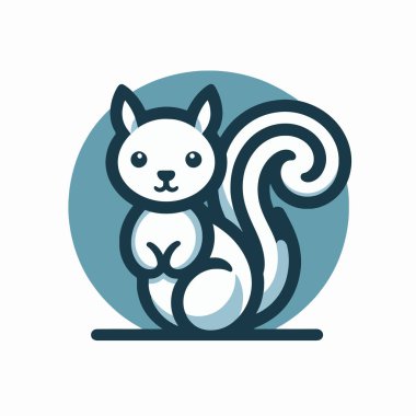 Şirin sincap hayvan izole edilmiş ikon vektör çizimi tasarımı