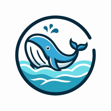 Yunus simgesi vektörü. düz çizgi biçim illüstrasyonu