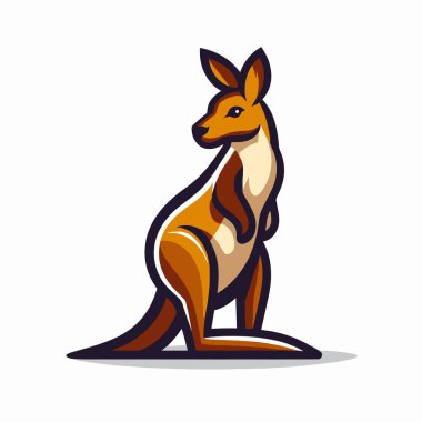 Kanguru çizgi filminin vektör çizimi. Beyaz arka planda izole edilmiş. hayvan simgesi.