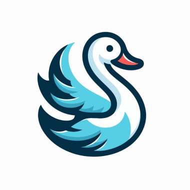 Ördek logosu tasarımı. vektör illüstrasyonu.