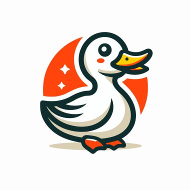 Ördek yassı simgesi, vektör illüstrasyonu