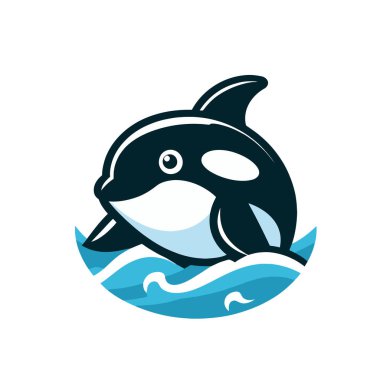 Köpekbalığı logosu şablonu. Vektör logosu illüstrasyonu.