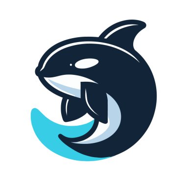 mavi balina hayvan logosu tasarımı