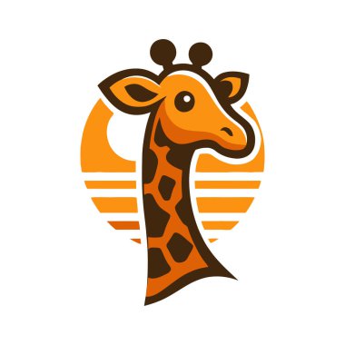 Beyaz arkaplanda zürafanın vektör işareti