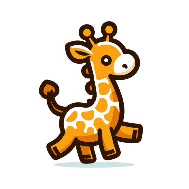 Zürafa ikonu. Zürafanın güzel bir çizimi. vektör