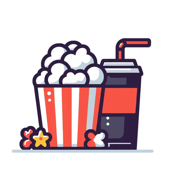 Sinema patlamış mısır vektörü simgesi