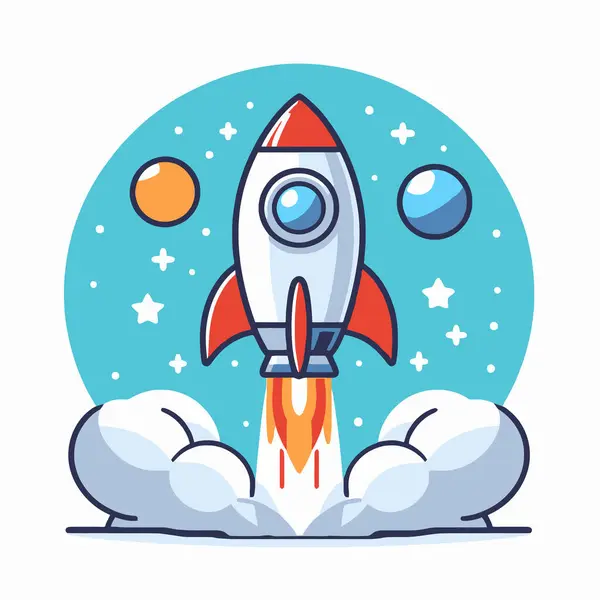 Yıldızlı bulutlarda uçan roket