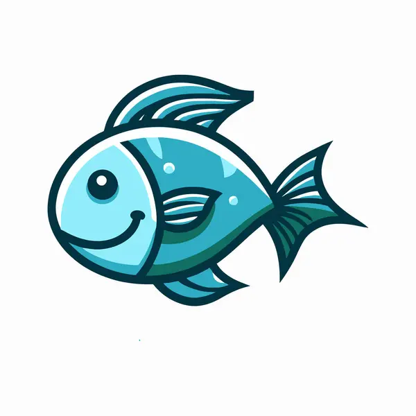 balık sevimli hayvan izole ikonu