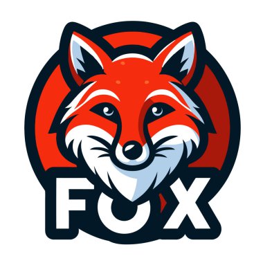 Tilki maskotu logosu, vektör, illüstrasyon