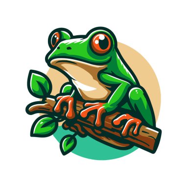 Kurbağa karikatür vektör çizim