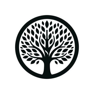 ağaç yaprağı logo vektör tasarım şablonu