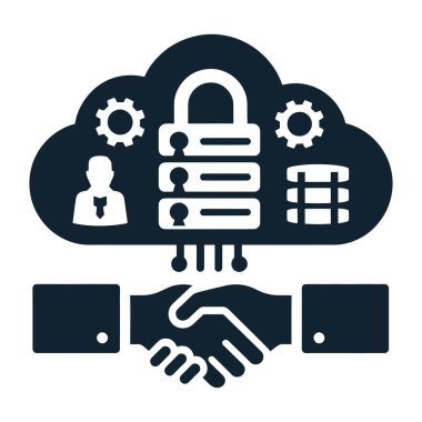 Bulut hesaplama simgesi. Web tasarımı için basit bulut hesaplama vektör simgesi çizimi