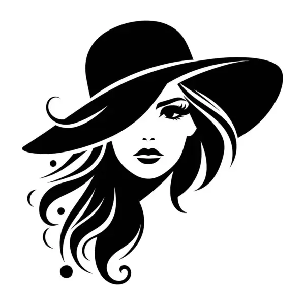 Şapkalı vektör kadın. Moda kızı. Kız portresi. vektör