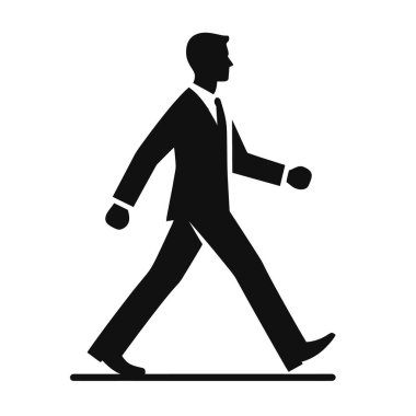 İş adamı bavul simgesiyle yürüyor