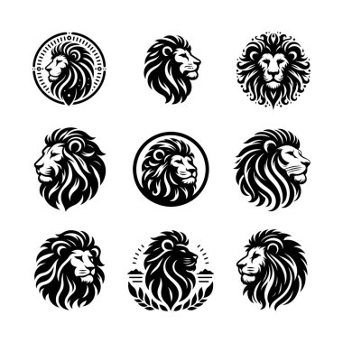 Aslan kulaklığı. Aslan vektör logosu. aslan başlı logo.
