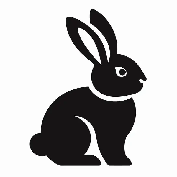 Tavşan simgesi, siyah monokrom