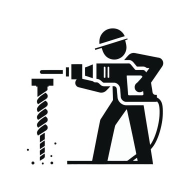 Çekiçli bir adamın vektör çizimi