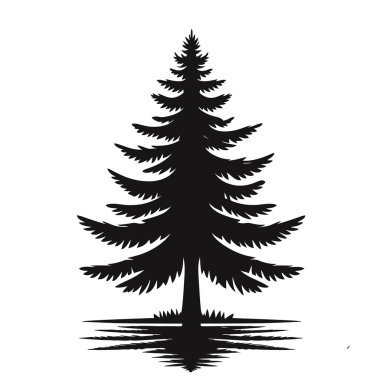 Ağaç ormanı silueti izole edilmiş ikon vektör illüstrasyon tasarımı