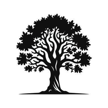 Beyaz arkaplanda ağaç silueti