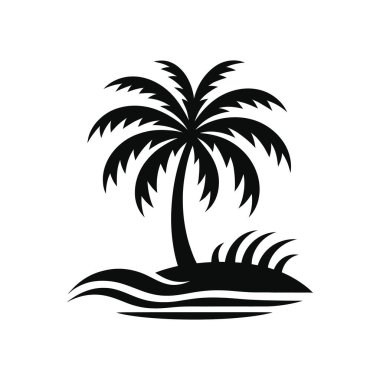 Palmiye ağacı simgesi vektör illüstrasyon logo şablonu