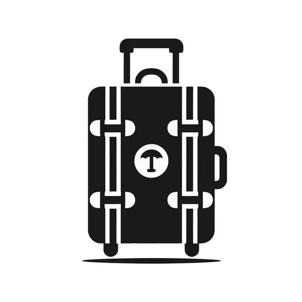 Düz bir bavul simgesi. Beyaz izole arkaplanda vektör çizimi. seyahat bagajı iş konsepti.