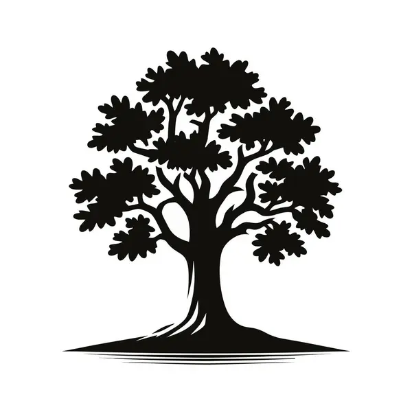 Ağaç silueti. Vektör çizimi. beyaz arkaplanda izole.