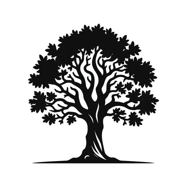 Beyaz arkaplanda ağaç silueti